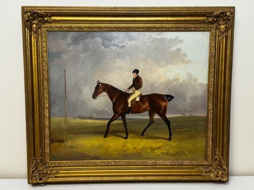 OIL PAINTING RACE HORSE WINNER BESSY BAY HUNTER JOCKEY RIDING C1831 - ADDITIONAL PHOTO 1