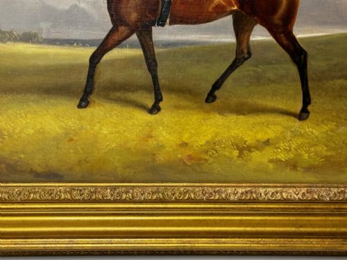 OIL PAINTING RACE HORSE WINNER BESSY BAY HUNTER JOCKEY RIDING C1831 - ADDITIONAL PHOTO 3