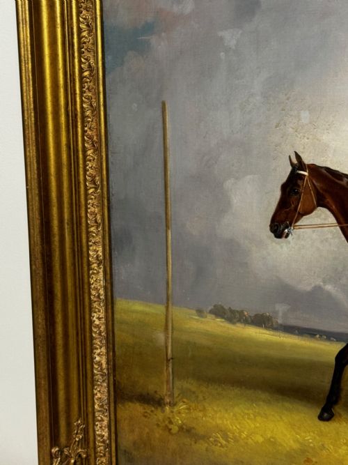 OIL PAINTING RACE HORSE WINNER BESSY BAY HUNTER JOCKEY RIDING C1831 - ADDITIONAL PHOTO 4