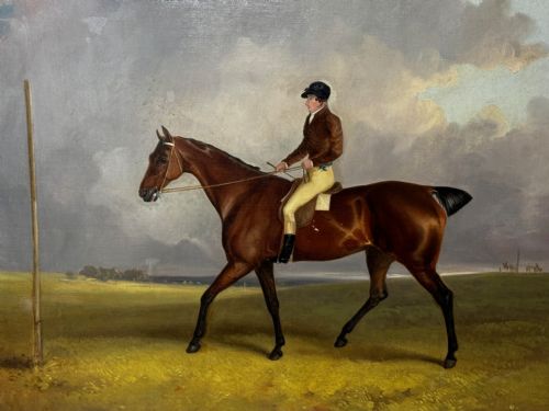 OIL PAINTING RACE HORSE WINNER BESSY BAY HUNTER JOCKEY RIDING C1831 - ADDITIONAL PHOTO 5