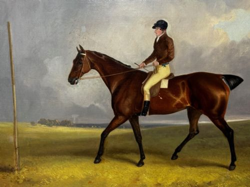 OIL PAINTING RACE HORSE WINNER BESSY BAY HUNTER JOCKEY RIDING C1831 - ADDITIONAL PHOTO 7