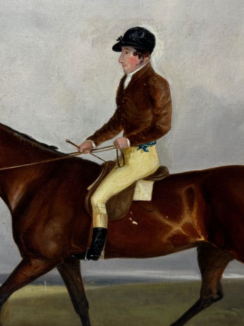 OIL PAINTING RACE HORSE WINNER BESSY BAY HUNTER JOCKEY RIDING C1831 - ADDITIONAL PHOTO 11