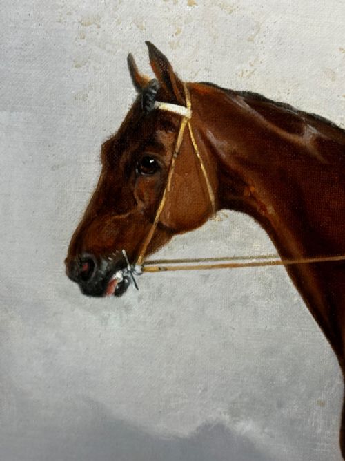OIL PAINTING RACE HORSE WINNER BESSY BAY HUNTER JOCKEY RIDING C1831 - ADDITIONAL PHOTO 12