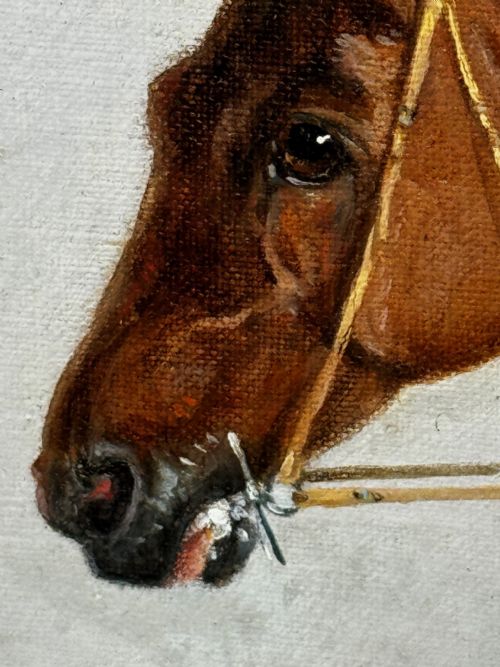 OIL PAINTING RACE HORSE WINNER BESSY BAY HUNTER JOCKEY RIDING C1831 - ADDITIONAL PHOTO 13