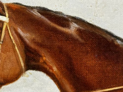 OIL PAINTING RACE HORSE WINNER BESSY BAY HUNTER JOCKEY RIDING C1831 - ADDITIONAL PHOTO 14