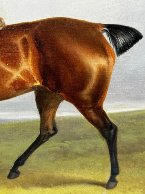 OIL PAINTING RACE HORSE WINNER BESSY BAY HUNTER JOCKEY RIDING C1831 - ADDITIONAL PHOTO 18