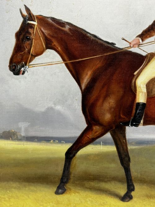 OIL PAINTING RACE HORSE WINNER BESSY BAY HUNTER JOCKEY RIDING C1831 - ADDITIONAL PHOTO 19