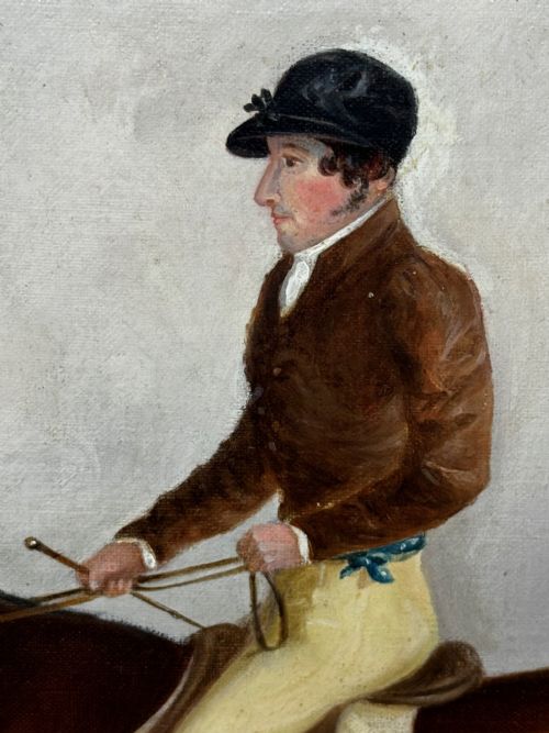 OIL PAINTING RACE HORSE WINNER BESSY BAY HUNTER JOCKEY RIDING C1831 - ADDITIONAL PHOTO 23