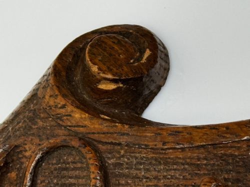 19TH CENTURY PUGIN DESIGN CARVED TIGER OAK HERALDIC LION SHIELD CREST - ADDITIONAL PHOTO 12