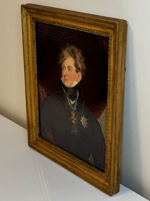 19TH CENTURY OIL PAINTING PORTRAIT ROYAL KING GEORGE IV ROYAL GARTER - ADDITIONAL PHOTO 5