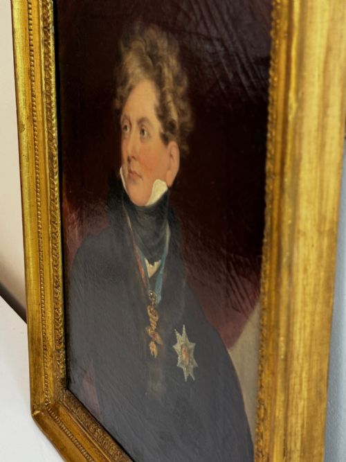 19TH CENTURY OIL PAINTING PORTRAIT ROYAL KING GEORGE IV ROYAL GARTER - ADDITIONAL PHOTO 6