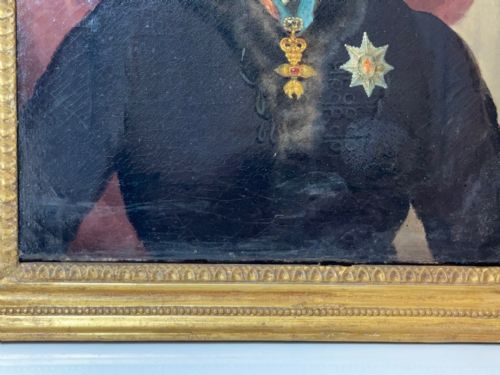 19TH CENTURY OIL PAINTING PORTRAIT ROYAL KING GEORGE IV ROYAL GARTER - ADDITIONAL PHOTO 7