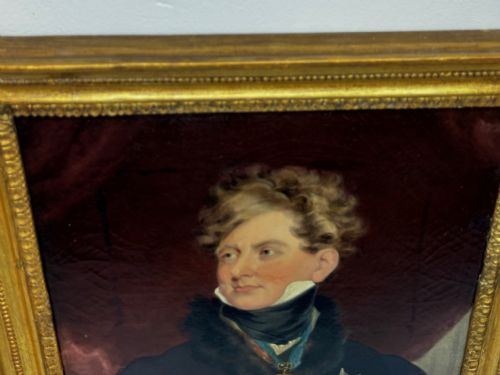 19TH CENTURY OIL PAINTING PORTRAIT ROYAL KING GEORGE IV ROYAL GARTER - ADDITIONAL PHOTO 8
