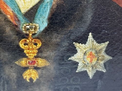 19TH CENTURY OIL PAINTING PORTRAIT ROYAL KING GEORGE IV ROYAL GARTER - ADDITIONAL PHOTO 9