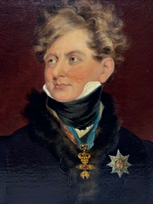 19TH CENTURY OIL PAINTING PORTRAIT ROYAL KING GEORGE IV ROYAL GARTER - ADDITIONAL PHOTO 10