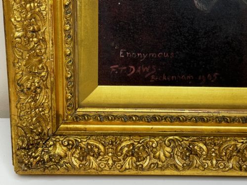 OIL PAINTING PRIZED SAINT BERNARD DOG BY FREDERICK THOMAS DAWS - ADDITIONAL PHOTO 9