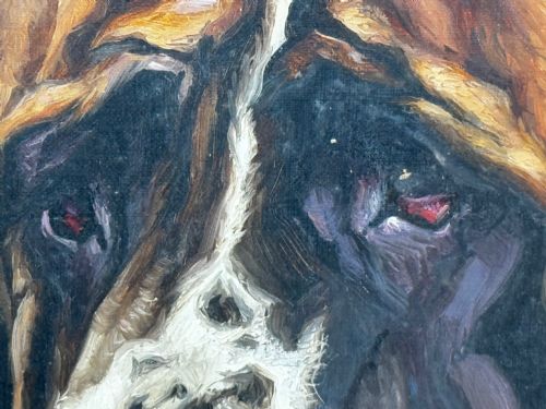 OIL PAINTING PRIZED SAINT BERNARD DOG BY FREDERICK THOMAS DAWS - ADDITIONAL PHOTO 21