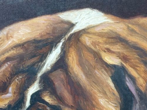 OIL PAINTING PRIZED SAINT BERNARD DOG BY FREDERICK THOMAS DAWS - ADDITIONAL PHOTO 22
