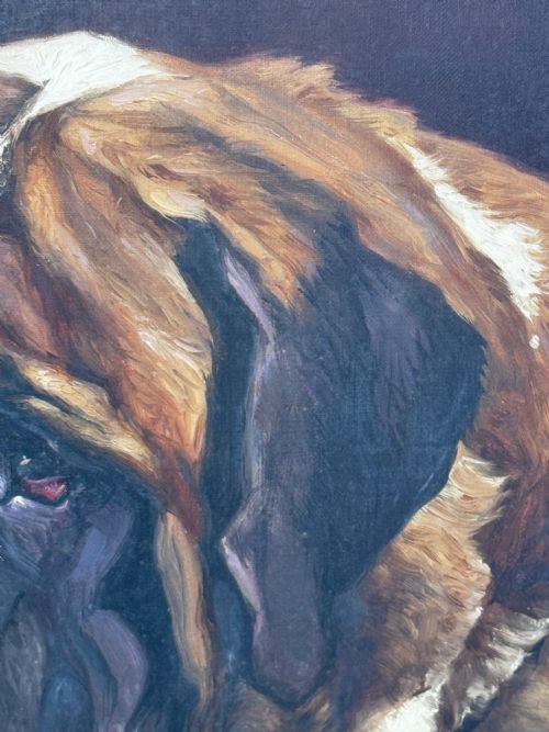 OIL PAINTING PRIZED SAINT BERNARD DOG BY FREDERICK THOMAS DAWS - ADDITIONAL PHOTO 23