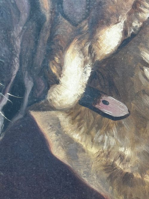 OIL PAINTING PRIZED SAINT BERNARD DOG BY FREDERICK THOMAS DAWS - ADDITIONAL PHOTO 25