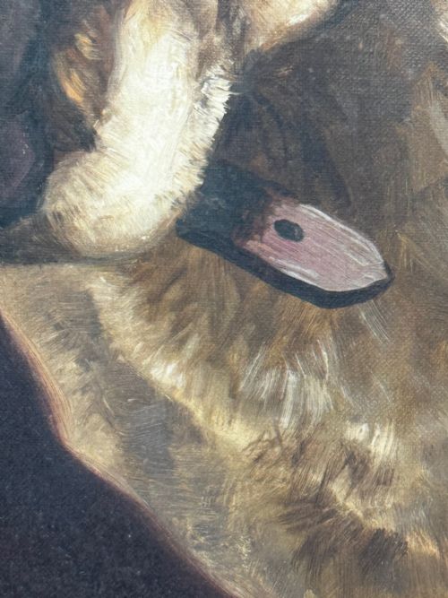 OIL PAINTING PRIZED SAINT BERNARD DOG BY FREDERICK THOMAS DAWS - ADDITIONAL PHOTO 26