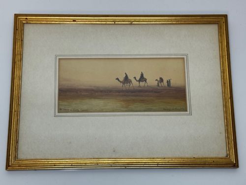 19TH CENTURY SUEZ CANAL GROUP OF BEDOUIN TRIBESMAN WITH CAMELS - ADDITIONAL PHOTO 1