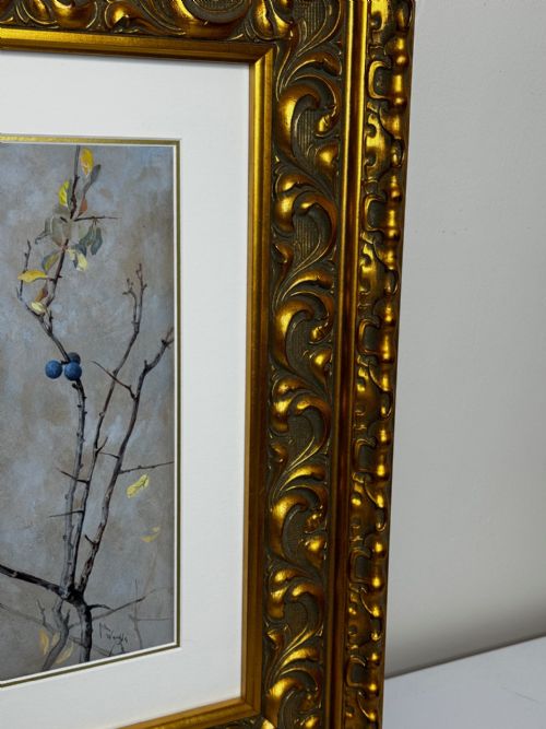 VICTORIAN WATERCOLOUR APPLE BLOSSOM BLUE TIT BIRD BY ARTHUR WARDLE - ADDITIONAL PHOTO 2