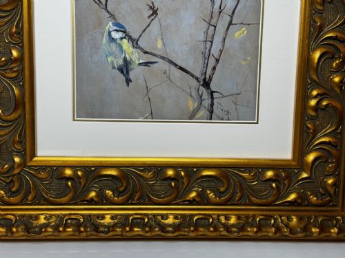 VICTORIAN WATERCOLOUR APPLE BLOSSOM BLUE TIT BIRD BY ARTHUR WARDLE - ADDITIONAL PHOTO 5