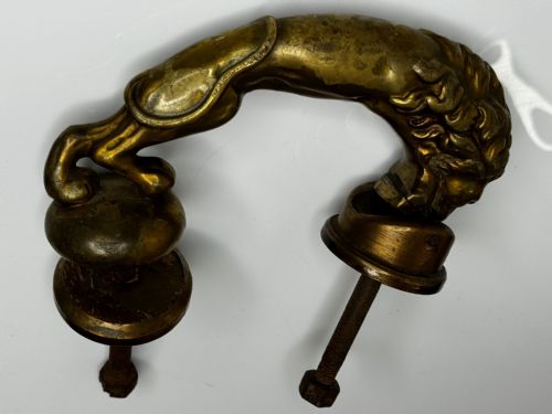 GEORGIAN 18TH CENTURY GILT BRASS LION DOOR ENTRANCE FIXTURE KNOCKER - ADDITIONAL PHOTO 5
