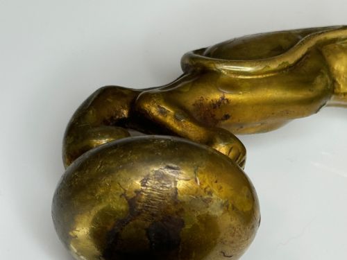 GEORGIAN 18TH CENTURY GILT BRASS LION DOOR ENTRANCE FIXTURE KNOCKER - ADDITIONAL PHOTO 8