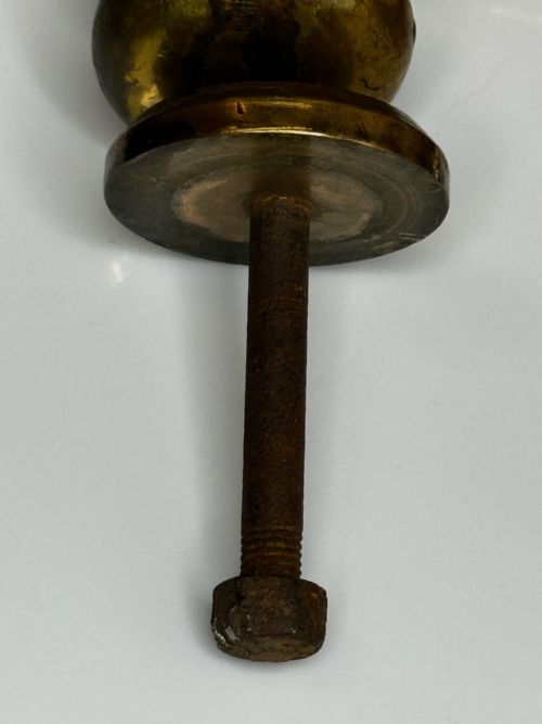 GEORGIAN 18TH CENTURY GILT BRASS LION DOOR ENTRANCE FIXTURE KNOCKER - ADDITIONAL PHOTO 9