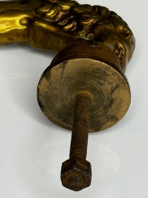 GEORGIAN 18TH CENTURY GILT BRASS LION DOOR ENTRANCE FIXTURE KNOCKER - ADDITIONAL PHOTO 10