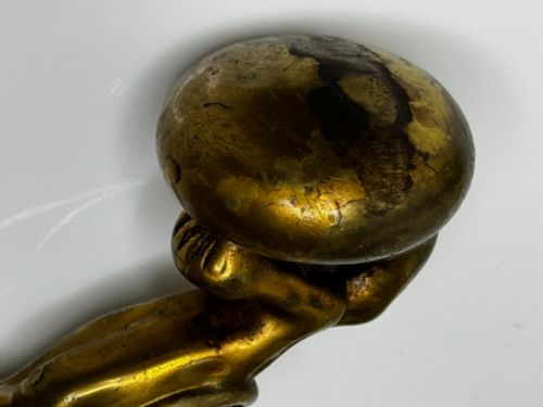 GEORGIAN 18TH CENTURY GILT BRASS LION DOOR ENTRANCE FIXTURE KNOCKER - ADDITIONAL PHOTO 16