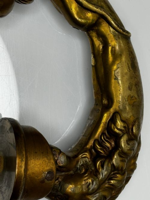 GEORGIAN 18TH CENTURY GILT BRASS LION DOOR ENTRANCE FIXTURE KNOCKER - ADDITIONAL PHOTO 20