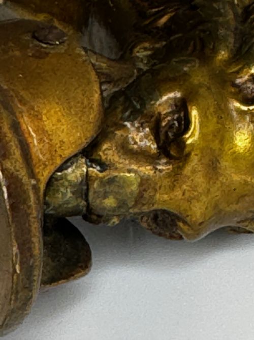 GEORGIAN 18TH CENTURY GILT BRASS LION DOOR ENTRANCE FIXTURE KNOCKER - ADDITIONAL PHOTO 21