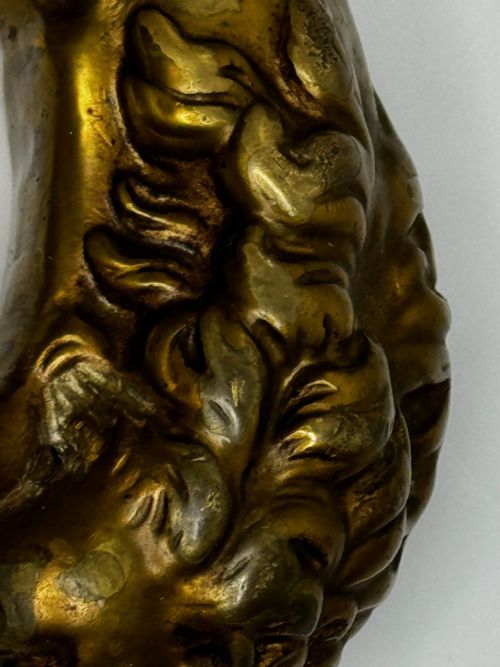 GEORGIAN 18TH CENTURY GILT BRASS LION DOOR ENTRANCE FIXTURE KNOCKER - ADDITIONAL PHOTO 22
