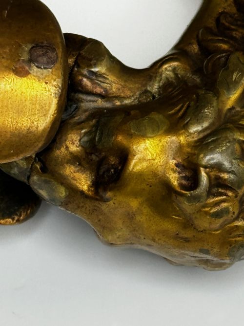 GEORGIAN 18TH CENTURY GILT BRASS LION DOOR ENTRANCE FIXTURE KNOCKER - ADDITIONAL PHOTO 24