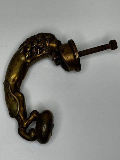 GEORGIAN 18TH CENTURY GILT BRASS LION DOOR ENTRANCE FIXTURE KNOCKER - ADDITIONAL PHOTO 25