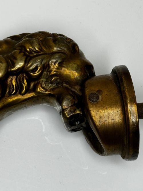 GEORGIAN 18TH CENTURY GILT BRASS LION DOOR ENTRANCE FIXTURE KNOCKER - ADDITIONAL PHOTO 26