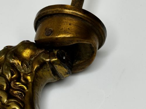 GEORGIAN 18TH CENTURY GILT BRASS LION DOOR ENTRANCE FIXTURE KNOCKER - ADDITIONAL PHOTO 27