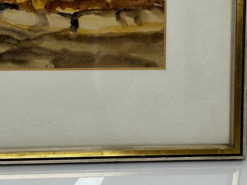 PAINTING LANDSCAPE TEMPLE VILLAGE BY SIR WILLIAM GEORGE GILLIES - ADDITIONAL PHOTO 7