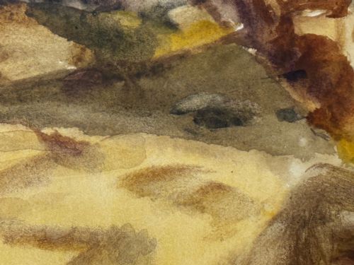 PAINTING LANDSCAPE TEMPLE VILLAGE BY SIR WILLIAM GEORGE GILLIES - ADDITIONAL PHOTO 15