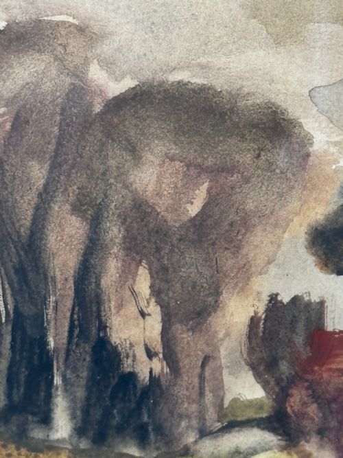 PAINTING LANDSCAPE TEMPLE VILLAGE BY SIR WILLIAM GEORGE GILLIES - ADDITIONAL PHOTO 16