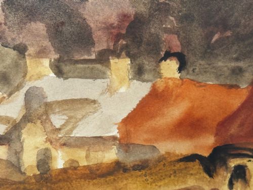 PAINTING LANDSCAPE TEMPLE VILLAGE BY SIR WILLIAM GEORGE GILLIES - ADDITIONAL PHOTO 21