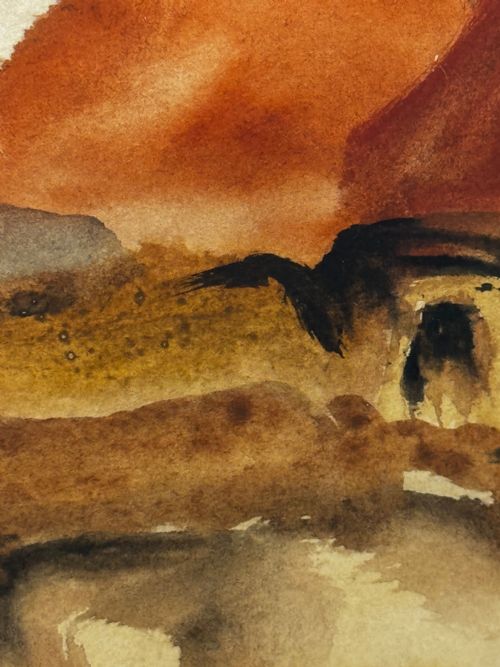 PAINTING LANDSCAPE TEMPLE VILLAGE BY SIR WILLIAM GEORGE GILLIES - ADDITIONAL PHOTO 27