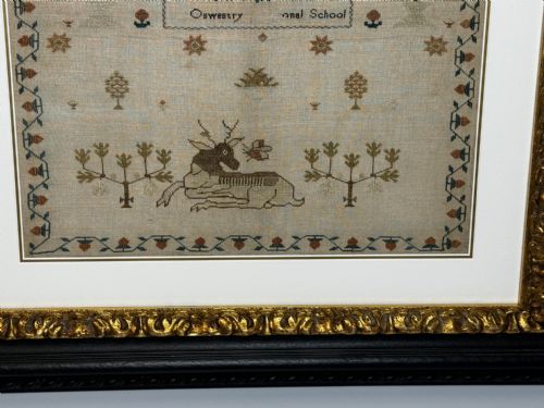 19TH CENTURY TAPESTRY SAMPLER BY RACHEL 1831 OSWESTRY NATIONAL SCHOOL - ADDITIONAL PHOTO 5