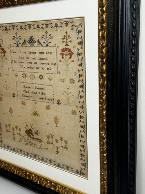 19TH CENTURY TAPESTRY SAMPLER BY RACHEL 1831 OSWESTRY NATIONAL SCHOOL - ADDITIONAL PHOTO 9