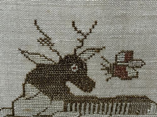 19TH CENTURY TAPESTRY SAMPLER BY RACHEL 1831 OSWESTRY NATIONAL SCHOOL - ADDITIONAL PHOTO 14