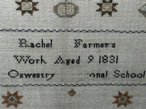 19TH CENTURY TAPESTRY SAMPLER BY RACHEL 1831 OSWESTRY NATIONAL SCHOOL - ADDITIONAL PHOTO 16