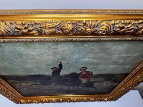 FRENCH HUNTSMAN OIL PAINTING HOT PURSUIT BY GUILLAUME URBAN RGAMEY - ADDITIONAL PHOTO 12